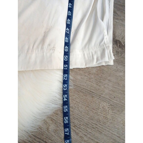 NWT Banana Republic Women's Size M Ivory Midi Dress w/Side Slits Pockets & Belt - Picture 15 of 15